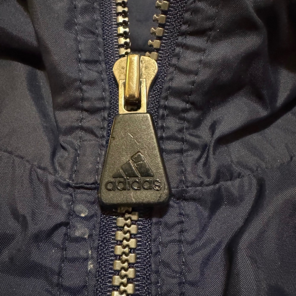 Vintage Adidas Windbreaker Jacket Mens XXL Navy Blue Colorblock Full Zip 90s - Picture 11 of 16